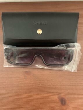 Black Sunglasses with Purple Gradient Lenses